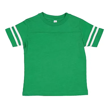 3037 Rabbit Skins Toddler Fine Jersey Football Tee Vintage Green/ White front view