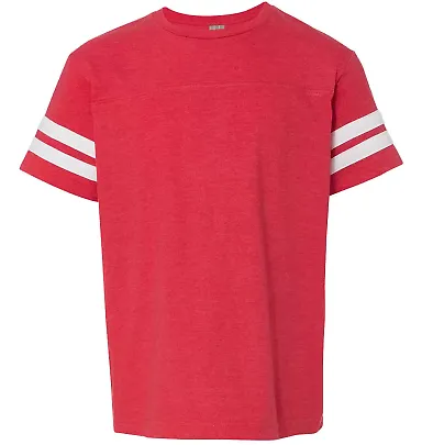 6137 LAT Jersey Youth Football Tee VN RED/ BLD WHT front view