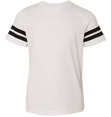 6137 LAT Jersey Youth Football Tee WHITE/ BLACK front view