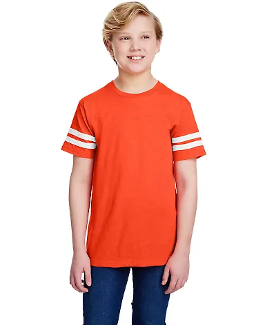6137 LAT Jersey Youth Football Tee VN ORANGE/ BD WH front view