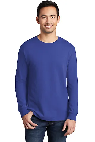 Port & Company PC099LS Pigment-Dyed Long Sleeve Te BlueIris front view