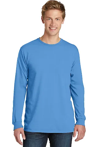 Port & Company PC099LS Pigment-Dyed Long Sleeve Te Blue Moon front view