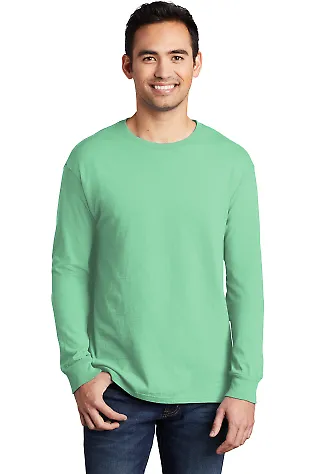 Port & Company PC099LS Pigment-Dyed Long Sleeve Te Jadeite front view