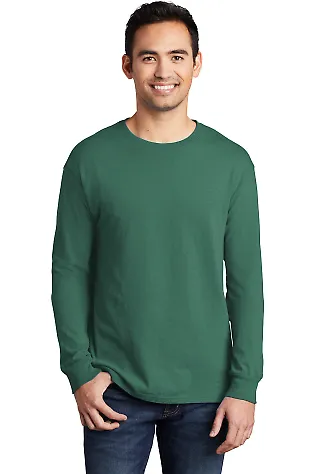 Port & Company PC099LS Pigment-Dyed Long Sleeve Te NordicGrn front view