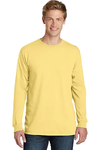 Port & Company PC099LS Pigment-Dyed Long Sleeve Te Popcorn front view