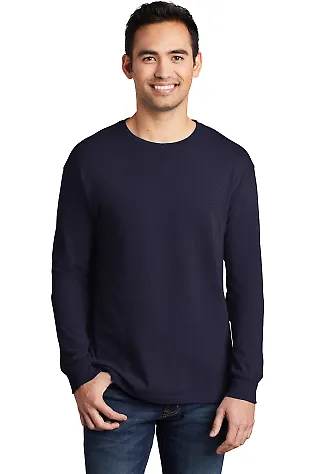 Port & Company PC099LS Pigment-Dyed Long Sleeve Te TrueNavy front view