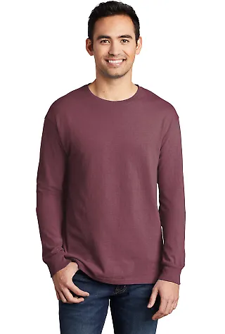 Port & Company PC099LS Pigment-Dyed Long Sleeve Te Wineberry front view