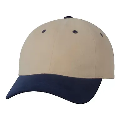 9610 Sportsman  - Heavy Brushed Twill Cap -  Khaki/ Navy front view