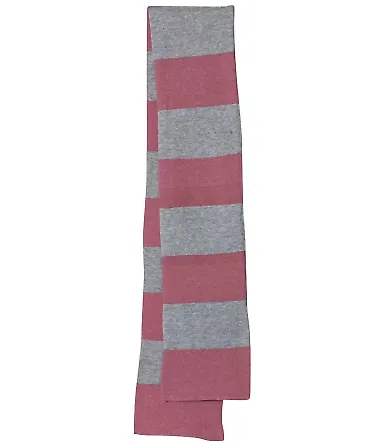 SP02 Sportsman  - Rugby Striped Knit Scarf -  Heather Cardinal/ Heather Grey front view