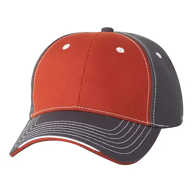 9500 Sportsman  - Tri-Color Cap -  Orange/ Charcoal front view
