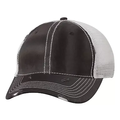 3150 Sportsman  - Bounty Dirty-Washed Mesh Cap -  Black/ Silver front view