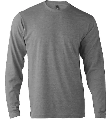 0242TC Tultex 242 / Unisex Poly-Rich Blend Long Sl Heather Grey front view