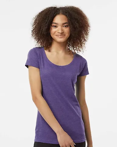 0243TC Tultex 243/Ladies' Poly-Rich blend Scoop Ne in Heather purple front view