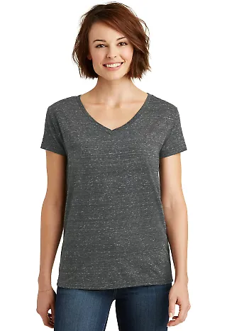 DM465 - District Made Ladies Cosmic Relaxed V-Neck Black/Grey Cos front view