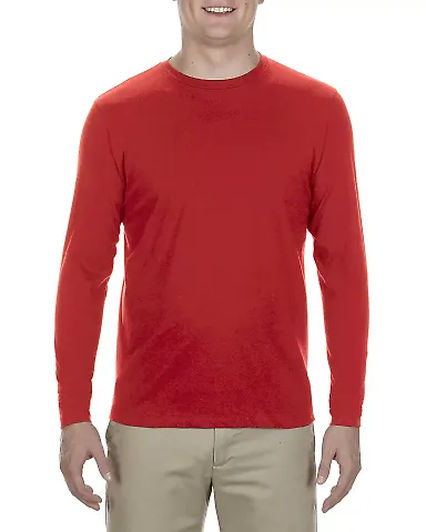 5304 Alstyle Adult Long Sleeve T-shirt Red front view