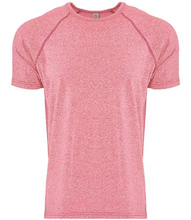2050 Next Level Men's Mock Twist Raglan T-Shirt in Tech pink front view