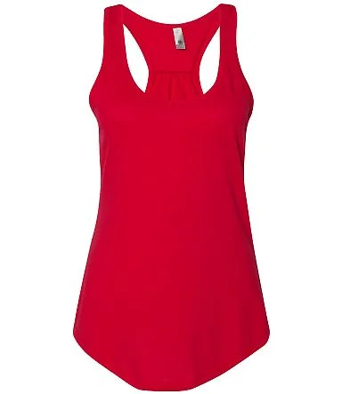 6338 Next Level Ladies' Gathered Racerback Tank in Red front view