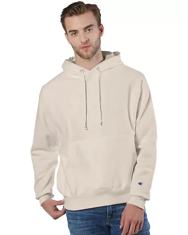 Champion S1051 Reverse Weave Hoodie in Sand front view