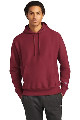 Champion S1051 Reverse Weave Hoodie in Cardinal front view