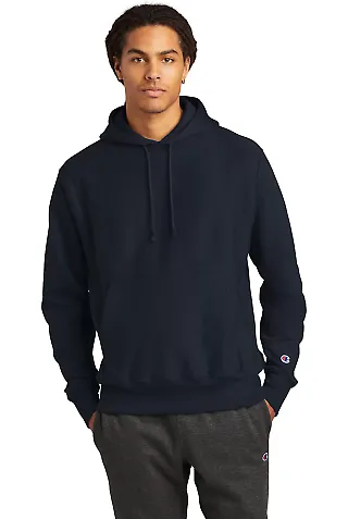 Champion S1051 Reverse Weave Hoodie in Navy front view