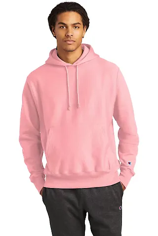 Champion S1051 Reverse Weave Hoodie in Candy pink front view