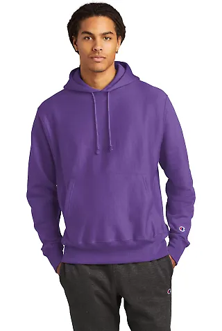 Champion S1051 Reverse Weave Hoodie in Purple front view