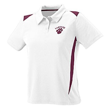 5013 Augusta Ladies' Premier Sport Shirt in White/ maroon front view