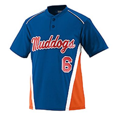 1525 Augusta RBI Jersey in Royal/ orange/ white front view