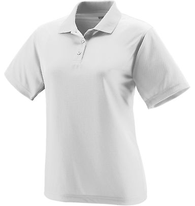 5097 Augusta Ladies' Wicking Mesh Sport Polo in White front view