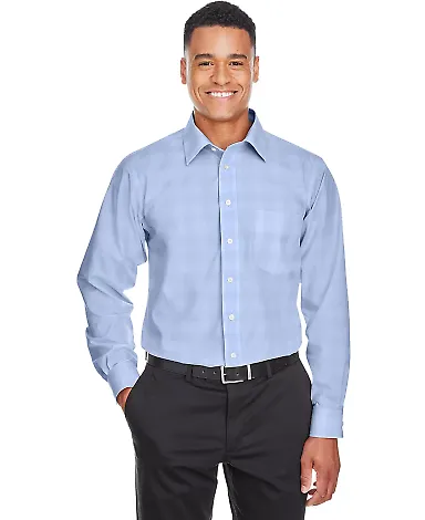 DG520 Devon & Jones Men's Crown Collection™ Glen WHT/ LT FR BLUE front view