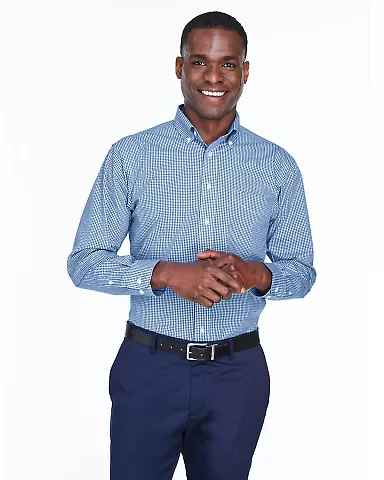 D640 Devon & Jones Men's Crown Collection™ Gingh FRENCH BLUE front view