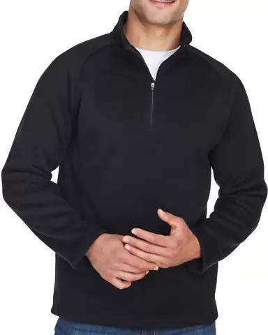 DG792 Devon & Jones Adult Bristol Sweater Fleece Q BLACK front view