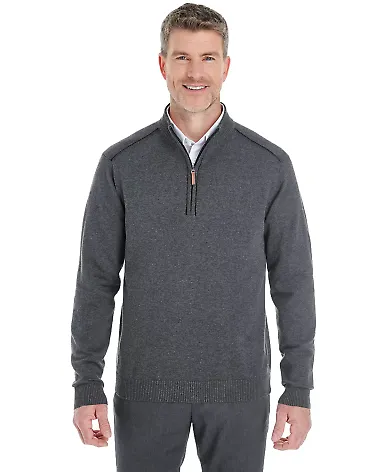 DG478 Devon & Jones Men's Manchester Fully-Fashion DK GREY HTH/ BLK front view