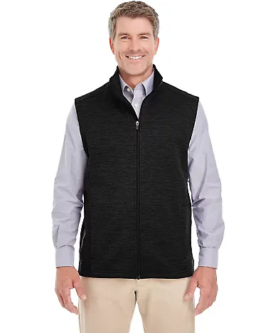 DG797 Devon & Jones Men's Newbury Mélange Fleece  BLACK HEATHER front view