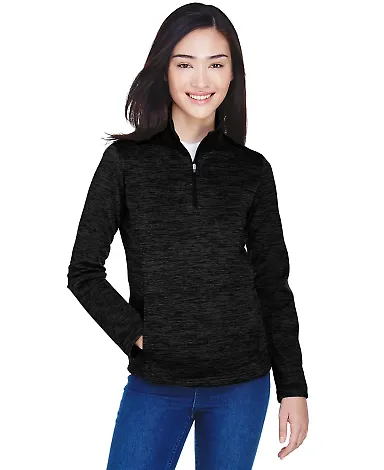 DG798W Devon & Jones Ladies' Newbury Mélange Flee BLACK HEATHER front view