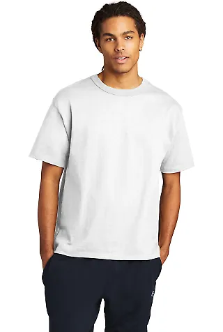Champion T105 Logo Heritage Jersey T-Shirt White front view