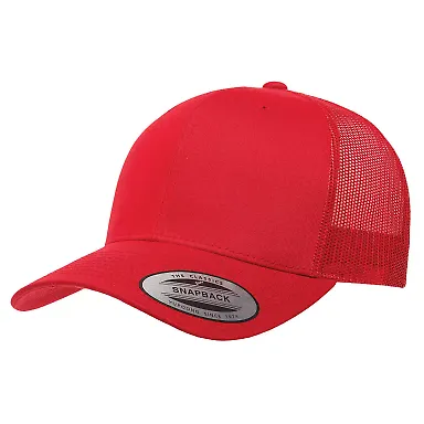 Yupoong 6606 Retro Trucker Hat in Red front view