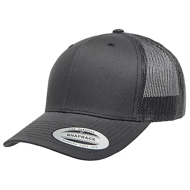 Yupoong 6606 Retro Trucker Hat in Charcoal front view