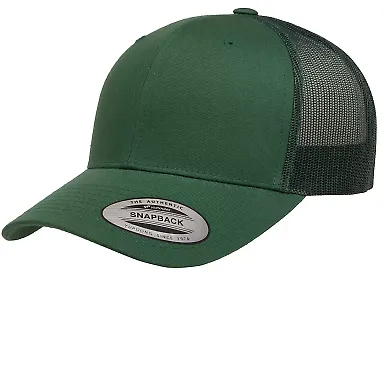 Yupoong 6606 Retro Trucker Hat in Evergreen front view