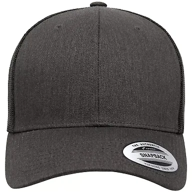 Yupoong 6606 Retro Trucker Hat in Dark heather grey front view