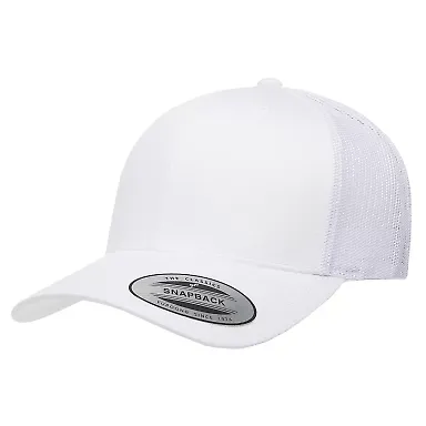 Yupoong 6606 Retro Trucker Hat in White front view