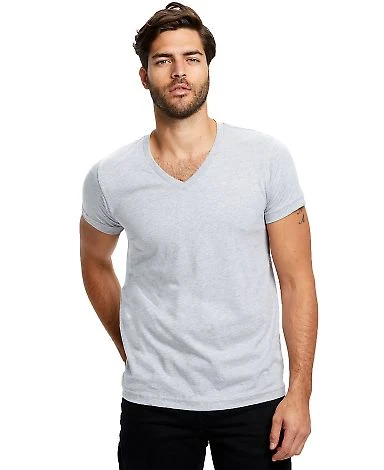 US Blanks US2200 Men's V Neck T Shirts in Heather grey front view