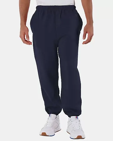 Champion P2170 Logo Cotton Max Sweats in Navy front view