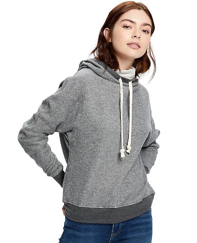 US Blanks US897 Unisex Urban Terry Pullover Hoodie in Tri grey front view