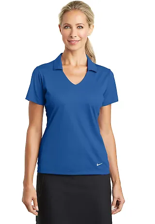 Nike Golf 637165  Ladies Dri-FIT Vertical Mesh Pol Gym Blue front view