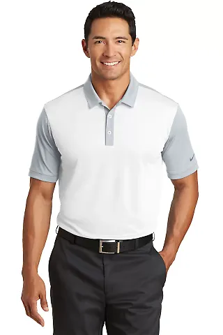 Nike Golf 746101  Dri-FIT Colorblock Icon Modern F White/Wolf Gry front view