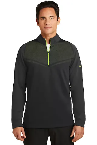 Nike Golf 779803  Therma-FIT Hypervis 1/2-Zip Cove Black/Chartrs front view