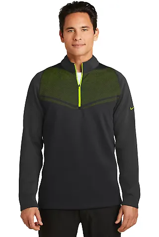 Nike Golf 779803  Therma-FIT Hypervis 1/2-Zip Cove Black/Volt front view