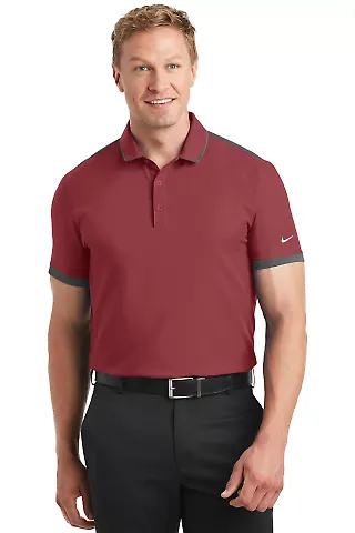 Nike Golf 838958  Dri-FIT Stretch Woven Polo Team Red/Anthr front view