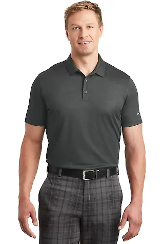 Nike Golf 838965  Dri-FIT Crosshatch Polo Anthracite/Blk front view